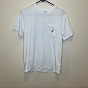 Nautica Short Sleeve White Pocket T Shirt